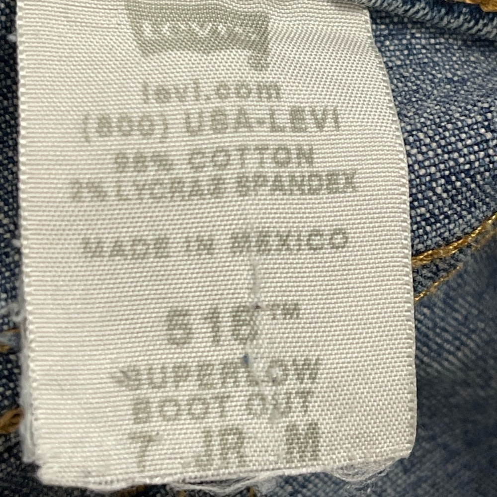 Levi’s 518 Superlow Bootcut Jeans Juniors 7M Butterfly Patch Y2K - Picture 15 of 16
